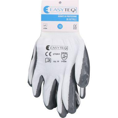 Easyteq - ETQN4009 - Guanti di protezione in nitrile e dorso areato in  cotone taglia 9