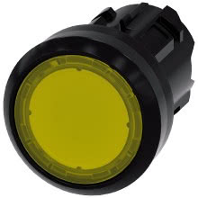 Pulsante, illuminato, 22 mm, rotondo, in plastica, colore giallo, bottone product photo