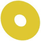 Rondella per arresto di emergenza, giallo, senza dicitura diametro esterno 75 mm product photo