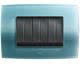Placca vetro 3 moduli blu turchese Satinato  product photo Photo 01 2XS