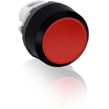 MP1-10R Pulsante non luminoso, rosso, instabile, a filo (ghiera plastica nera) product photo Photo 01 3XL