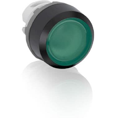 MP1-11G Pulsante luminoso, verde, instabile, a filo (ghiera plastica nera) product photo Photo 01 3XL