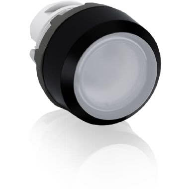 MP1-11W Pulsante luminoso, bianco, instabile, a filo (ghiera plastica nera) product photo Photo 01 3XL