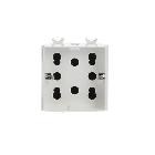 Presa di corrente laterale (1 Schuko + 2 Biamp.) Senza stampa Bianco - Chiara product photo