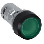 CP2-13G-10 Pulsante verde, 220 V c.a./c.c., 1NA (ghiera in plastica nera) product photo