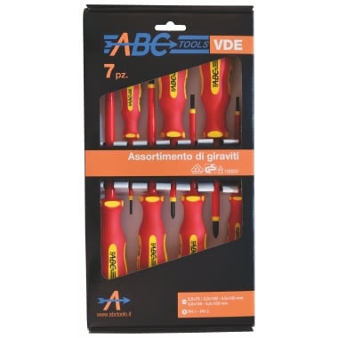 Set 7 giraviti con 5 cacciaviti a intaglio e 2 croce product photo Photo 01 3XL