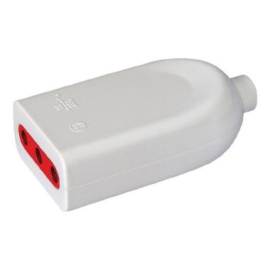 Presa mobile 2p+t 10a 250v bianca product photo Photo 01 3XL