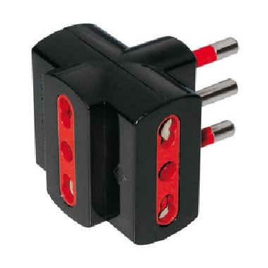 Adatt.triplo 2p+t 16a 250v nero product photo Photo 01 3XL