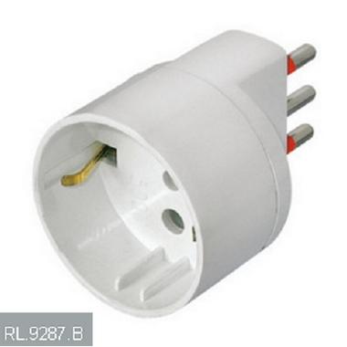 Adatt.schuko 2p+t 10a 250v bianco product photo Photo 01 3XL