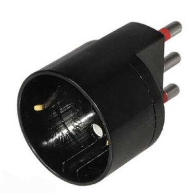 Adatt.schuko 2p+t 16a 250v nero product photo Photo 01 3XL