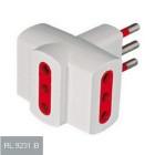 Adatt.triplo 2p+t 10a 250v bianco product photo