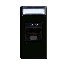 Presa RJ45 CAT5E UTP  non schermata  Life S44 colore Nero  finitura lucida  1 Mod. product photo