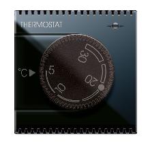 Termostato elettronico con manopola. Life S44. colore Nero. 230V NA+NC 5A  finitura lucida  2 Mod. product photo
