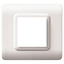 Placca tecnopolimero S44. in plastica colore bianco RAL9010  2 Mod. product photo