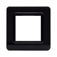 Placca tecnopolimero S44. in plastica colore grigio scuro lucido  2 Mod. product photo