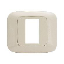 Placca Yes S45. singola per scatola tonda o quadrata colore bianco blanc con cornice colore bianco blanc 1 Mod. product photo