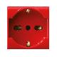 Presa schuko bipasso. S44. colore rosso.  2P+T 16A 250V  finitura lucida  2 Mod. product photo Photo 01 2XS