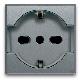 Presa schuko bipasso. Allumia S44. colore Grigio Tech.  2P+T 10/16A 250V  finitura lucida  2 Mod. product photo Photo 01 2XS