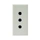 PRESA STANDARD ITALIANO. WHITEK S44. COLORE BIANCO. P11 2P+T 10A 250V  FINITURA OPACA  1 MOD. product photo Photo 01 2XS