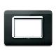 Placca tecnopolimero. S44 colore nero assoluto. cornice  3 Mod. product photo Photo 01 2XS