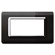 Placca tecnopolimero. S44 colore nero assoluto. cornice  4 Mod. product photo Photo 01 2XS