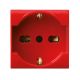 Presa schuko bipasso, S44, colore rosso,  2P+T 16A 250V - finitura lucida - 2 Mod. product photo Photo 01 2XS