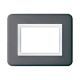 Placca Paersonal S44, colore grigio lucido - con cornicetta - 3 Mod. product photo Photo 01 2XS