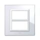 Placca Vera 44, in vetro colore bianco finitura lucida - 6 (3+3) moduli - fornita con cornicetta product photo Photo 01 2XS