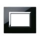 Placca Vera 44, in vetro colore nero assoluto finitura lucida  - fornita con cornicetta - 3 Mod. product photo Photo 01 2XS