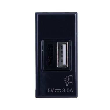 Caricatore USB tipo A, Life S44, colore nero, 3A alimentazione 240V - finitura lucida - 1 Mod. product photo Photo 01 3XL