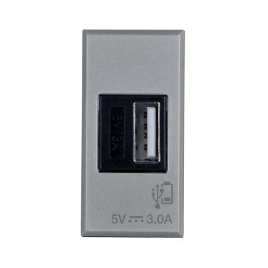 Caricatore USB tipo A. Allumia S44. colore grigio tech. 3A alimentazione 240V  finitura lucida  1 Mod. product photo Photo 02 3XL