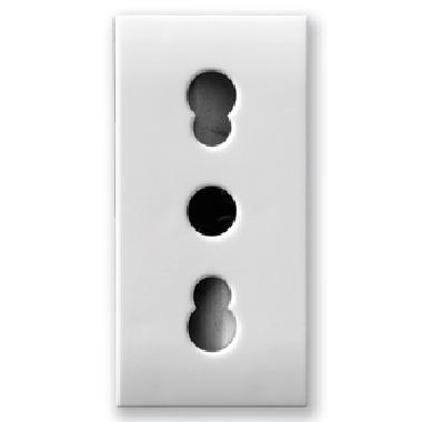 Presa bipasso Domus S44. colore RAL 9010. 2P+T 10/16A 250V   finitura lucida  1 Mod. product photo Photo 01 3XL