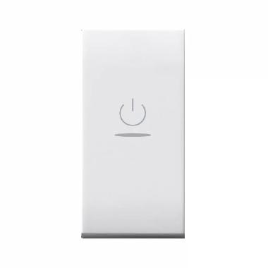 INTERRUTTORE BIPOLARE ASSIALE CON GEMMA. DOMUS S44. COLORE RAL 9010. 2P 10AX ILLUMINABILE  FINITURA LUCIDA  1 MOD. product photo Photo 01 3XL