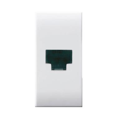 Presa RJ11 morsetti a vite. Domus S44 colore RAL 9010  finitura lucida  1 Mod. product photo Photo 01 3XL