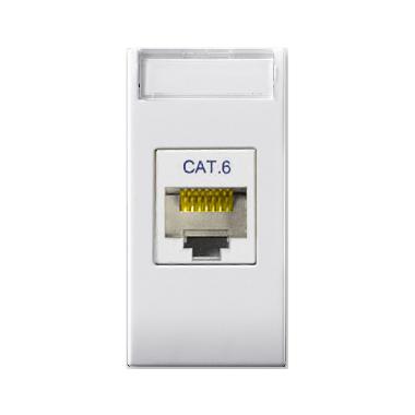 Presa RJ45 CAT6 UTP  non schermata  Domus S44 colore RAL 9010  finitura lucida  1 Mod. product photo Photo 01 3XL