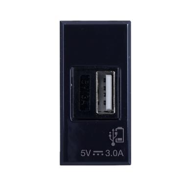 Caricatore USB tipo A. Life S44. colore nero. 3A alimentazione 240V  finitura lucida  1 Mod. product photo Photo 01 3XL