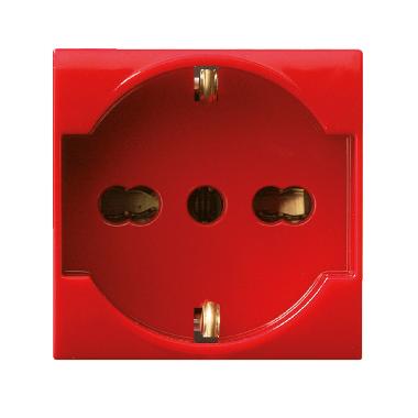 Presa schuko bipasso. S44. colore rosso.  2P+T 16A 250V  finitura lucida  2 Mod. product photo Photo 01 3XL
