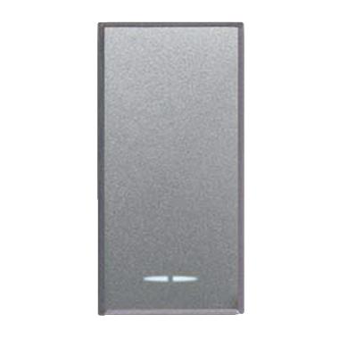 Deviatore tasto con gemma. Allumia S44. colore Grigio Tech. 1P 16AX illuminabile  finitura lucida  1 Mod. product photo Photo 01 3XL