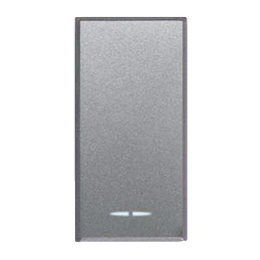 Pulsante tasto con gemma. Allumia S44. colore Grigio Tech. N.A. 1P 10A illuminabile  finitura lucida  1 Mod. product photo Photo 01 3XL