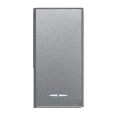 Pulsante con gemma. Allumia S44. colore Grigio Tech. 1P NA+NC 10A  finitura lucida  1 Mod. product photo Photo 01 3XL