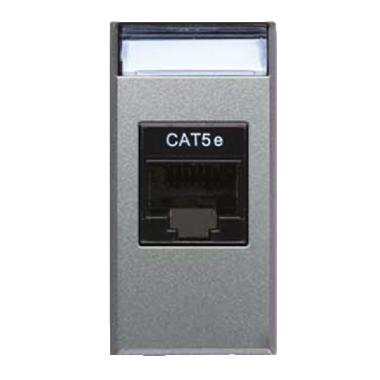 Presa RJ45 CAT5E UTP  non schermata  Allumia S44 colore Grigio Tech  finitura lucida  1 Mod. product photo Photo 01 3XL