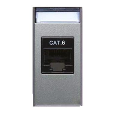 Presa RJ45 CAT6 UTP  non schermata  Allumia S44 colore Grigio Tech  finitura lucida  1 Mod. product photo Photo 01 3XL