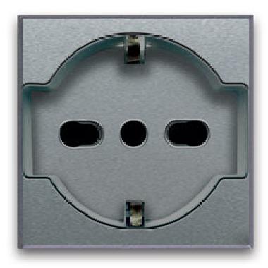 Presa schuko bipasso. Allumia S44. colore Grigio Tech.  2P+T 10/16A 250V  finitura lucida  2 Mod. product photo Photo 01 3XL