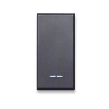 Pulsante con gemma. Tekla S44. colore grigio Tekla. N.A. 1P 10A illuminabile  finitura opaca  2 Mod. product photo Photo 01 3XL