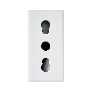 PRESA BIPASSO WHITEK S44. COLORE BIANCO. 2P+T 10/16A 250V  FINITURA OPACA  1 MOD. product photo Photo 01 3XL