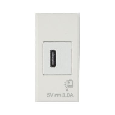 CARICATORE USB TIPO C. WHITEK S44 COLORE BIANCO. 3A ALIMENTAZIONE 240V  FINITURA OPACA  1 MOD. product photo Photo 01 3XL