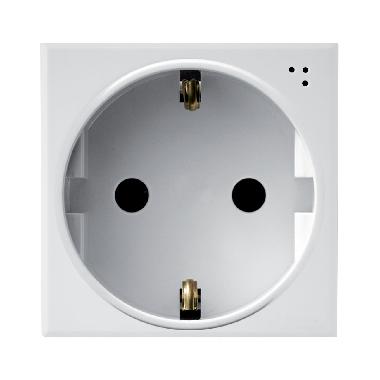 PRESA SCHUKO. WHITEK S44. COLORE BIANCO.  2P+T 16A 250V  FINITURA OPACA  2 MOD. product photo Photo 01 3XL