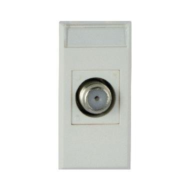 PRESA TV/SAT FEMMINA TIPO F. WHITEK S44. COLORE BIANCO  FINITURA OPACA  1 MOD. product photo Photo 01 3XL