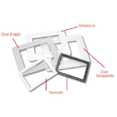 Placca Personal S44. personalizzabile colore trasparente  con cornicetta  3 Mod. product photo Photo 01 3XL