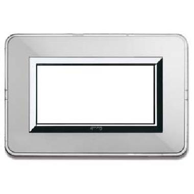 Placca Personal S44. colore alluminio naturale  con cornicetta  4 Mod. product photo Photo 01 3XL